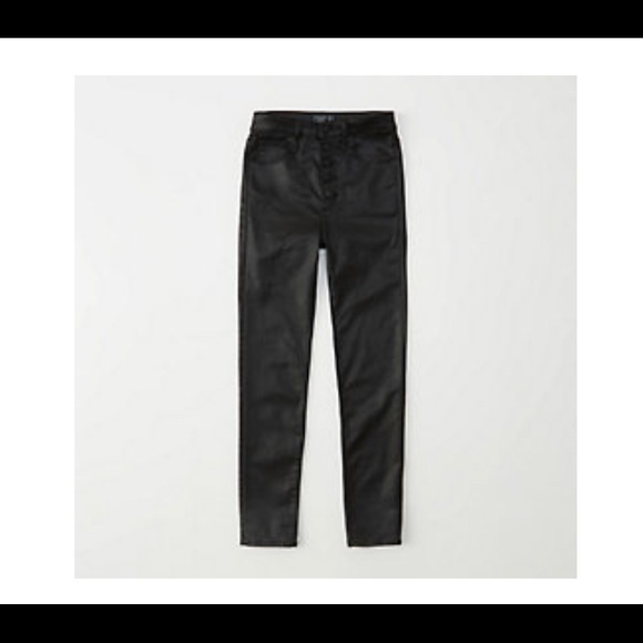 Abercrombie & Fitch Denim - Abercrombie & Fitch High Rise coated black 
Jeans